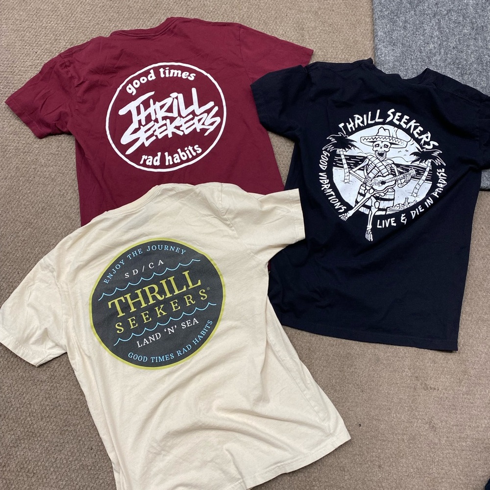 Lot 3 mens Thrill Seekers T-Shirts mx fox